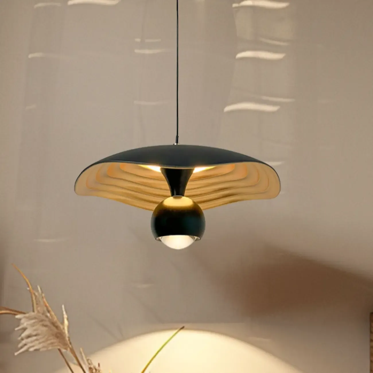 Modern Black 2-Light Pendant Light Fixture Adjustable Height