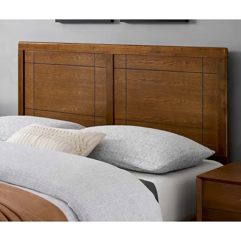 Viola Country Style Full Size Walnut Wooden Headboard