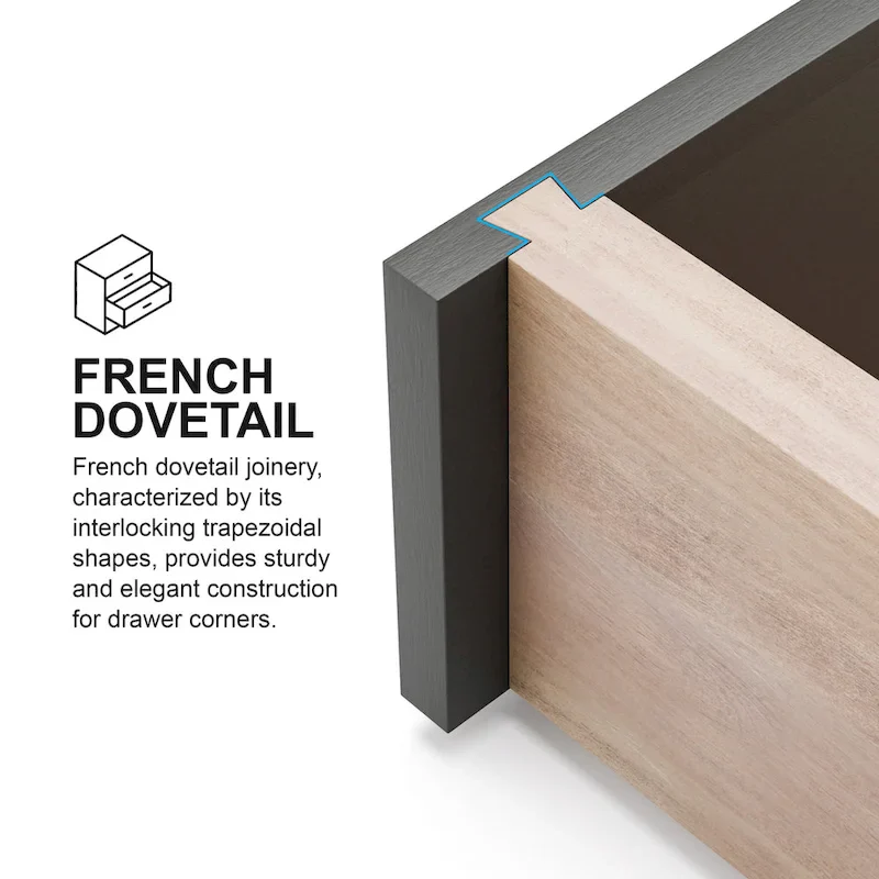 Solid Wood 3-Drawer Nightstand