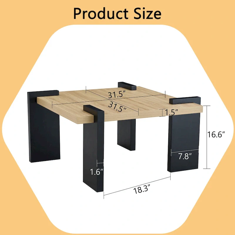 Modern MDF Coffee Table Durable Stylish Living Room Furniture