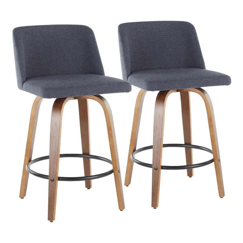 Carson Carrington Vallberga 26 Counter Stool with Black Round Footrest (Set of 2)