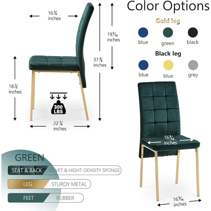 Howtai Upholstered Velvet Dining Chair High Back