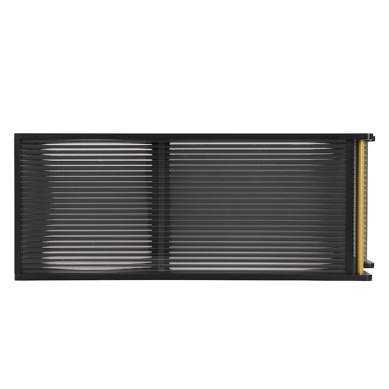 31.5 Modern Mobile End Table with 5mm Thick Fluted Tempered Glass, Lockable Wheels and Golden Round Rod