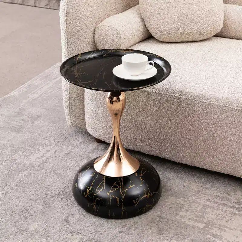 21.2 H Elegance Mermaid Tail Metal Pedestal End Table