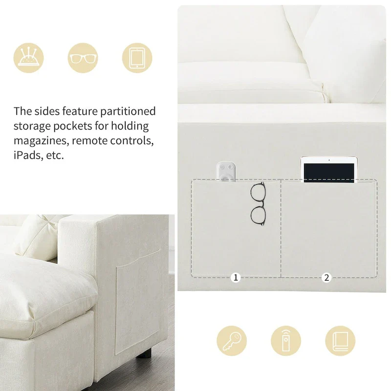 Merax 5 Seat U Shaped Sleeper Couch Set