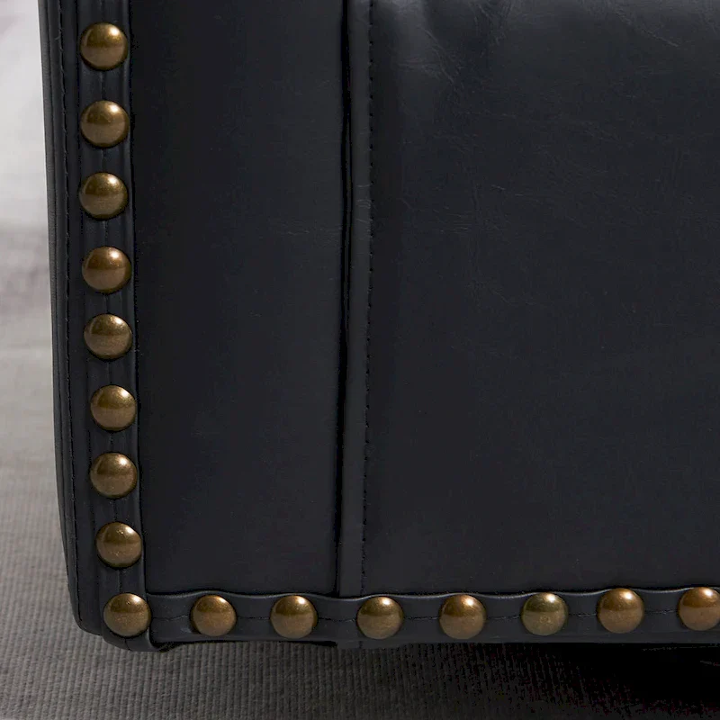 KINWELL 29 Wide Tufted PU Leather Swivel Barrel Chair