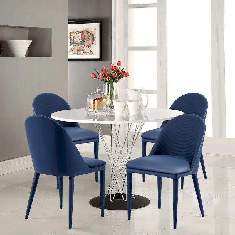 Fully Assembled Microfiber Leather Upholstered Dining Chairs, Set of 2 - 22.44 D x 18.5 W x 32.28 H