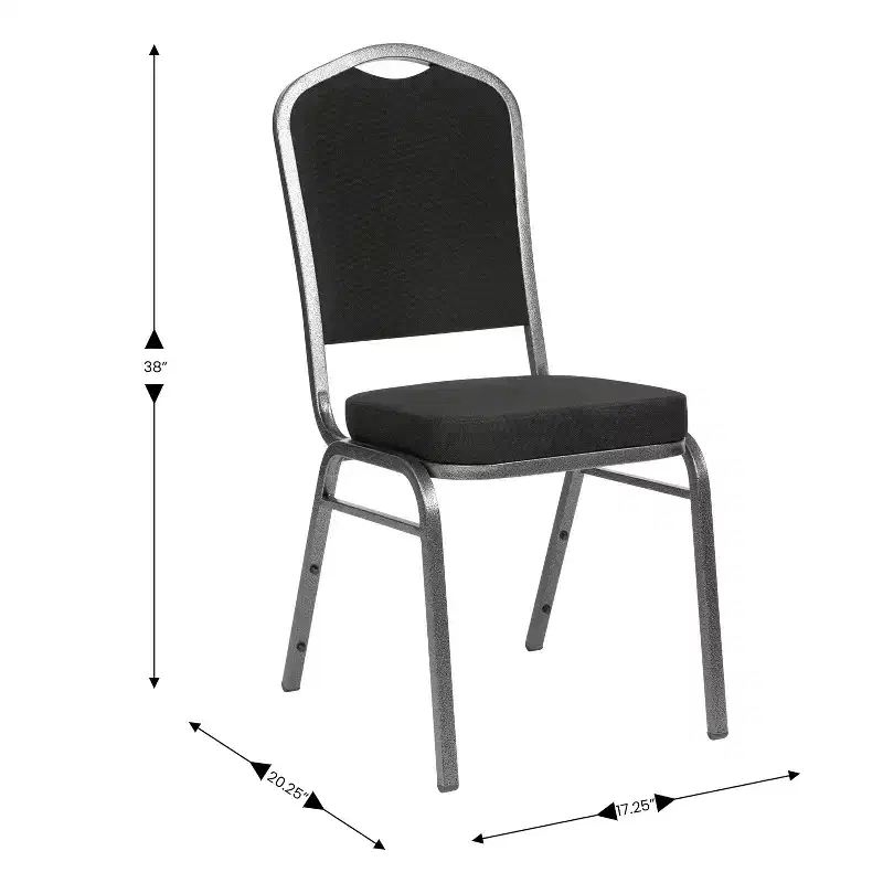 Black Crown Back Stacking Banquet Chair, Set of 4