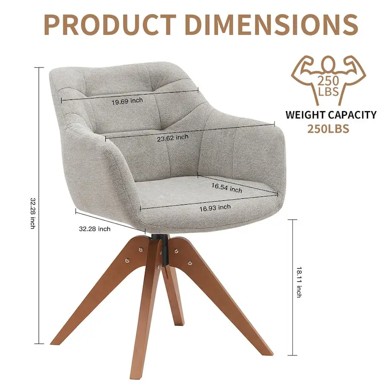 Suede Swivel Armchair Office Accent Arm Chair