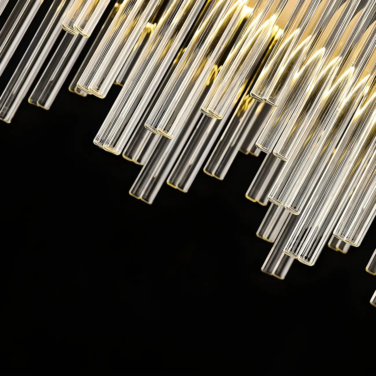 Modern Dimmable Crystal Chandelier Round Gold LED Light