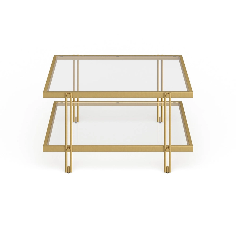 Inez Modern Steel and Glass Coffee Table