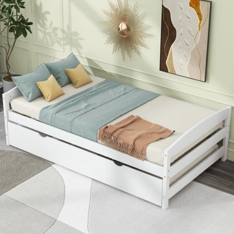 Twin Size Platform Bed with Twin Size Trundle