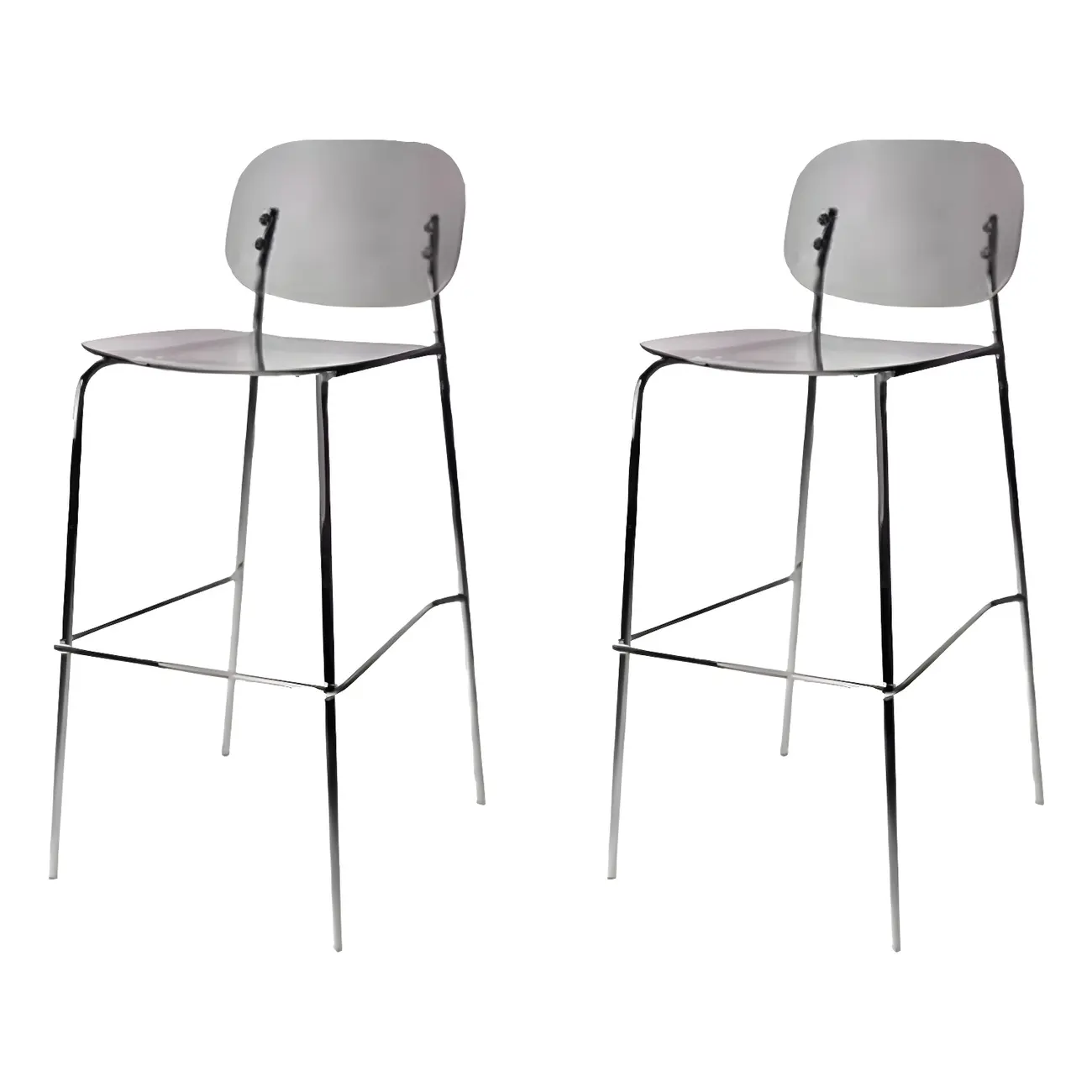 Scandinavian Square Seat Counter Height Acrylic Bar Stools