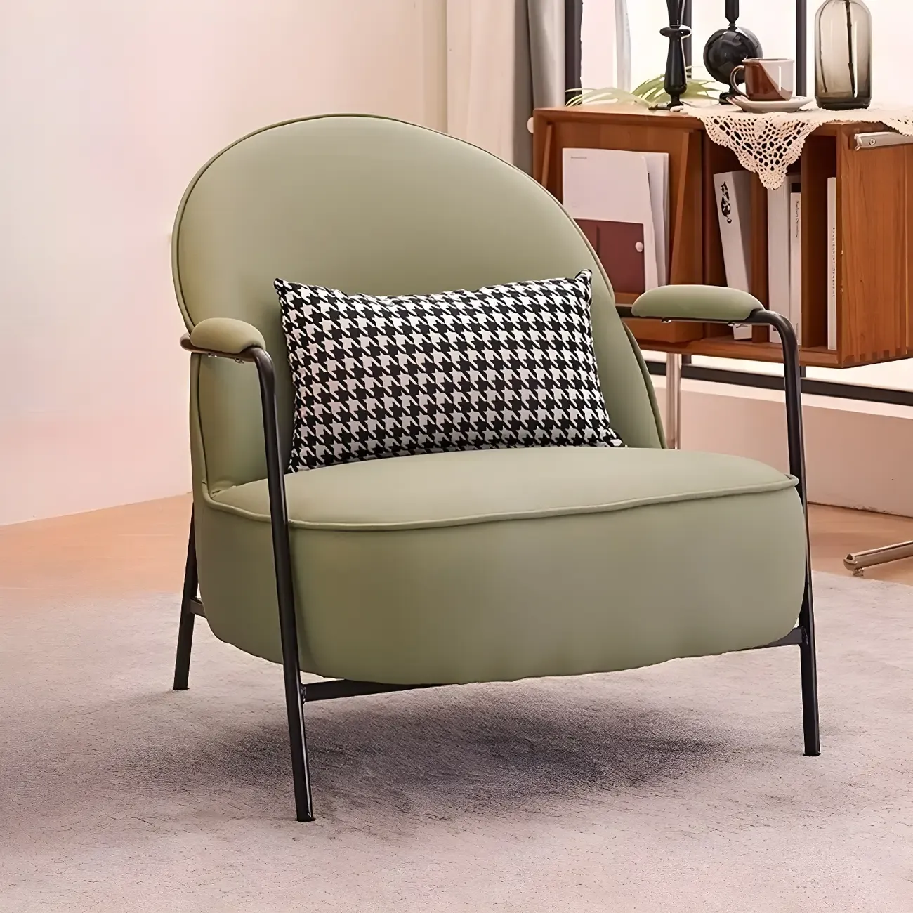 Modern Leather Arm Chair, Water-Resistant, Anti-Scratch