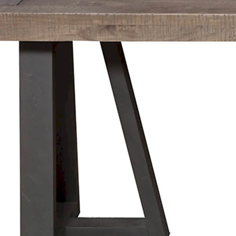 HomeRoots 75 Natural and Black Distressed Solid Wood Dining Bench - 75
