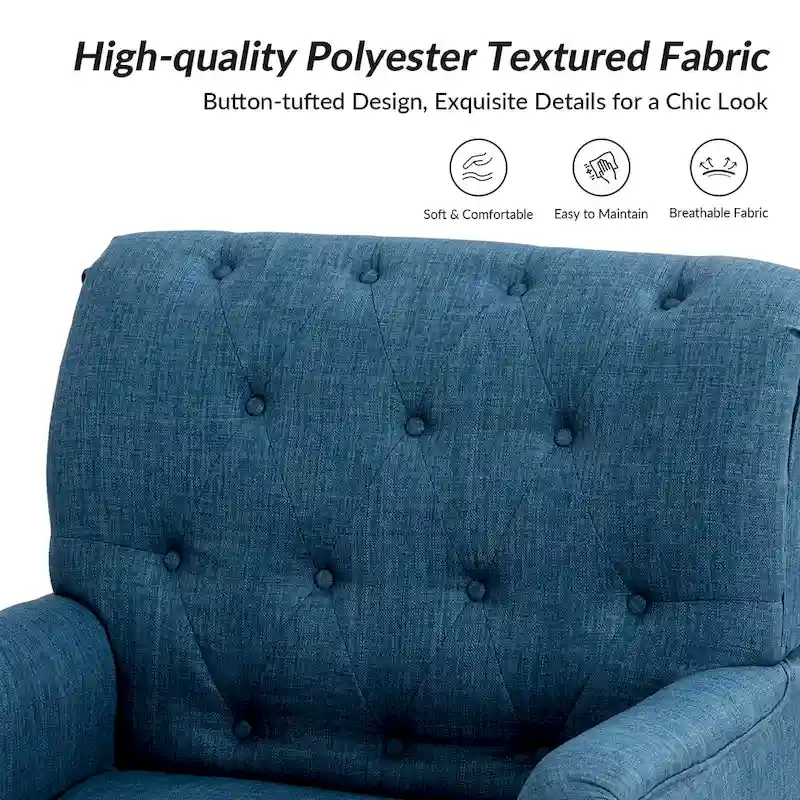 Geltrude Traditional Upholstered Accent Chair with Button Tufted Back Set of 2 by HULALA HOME