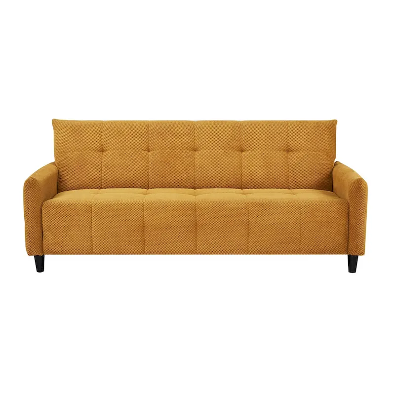 79-inch Mustard Large Biscuit Tufted Sofa Bed