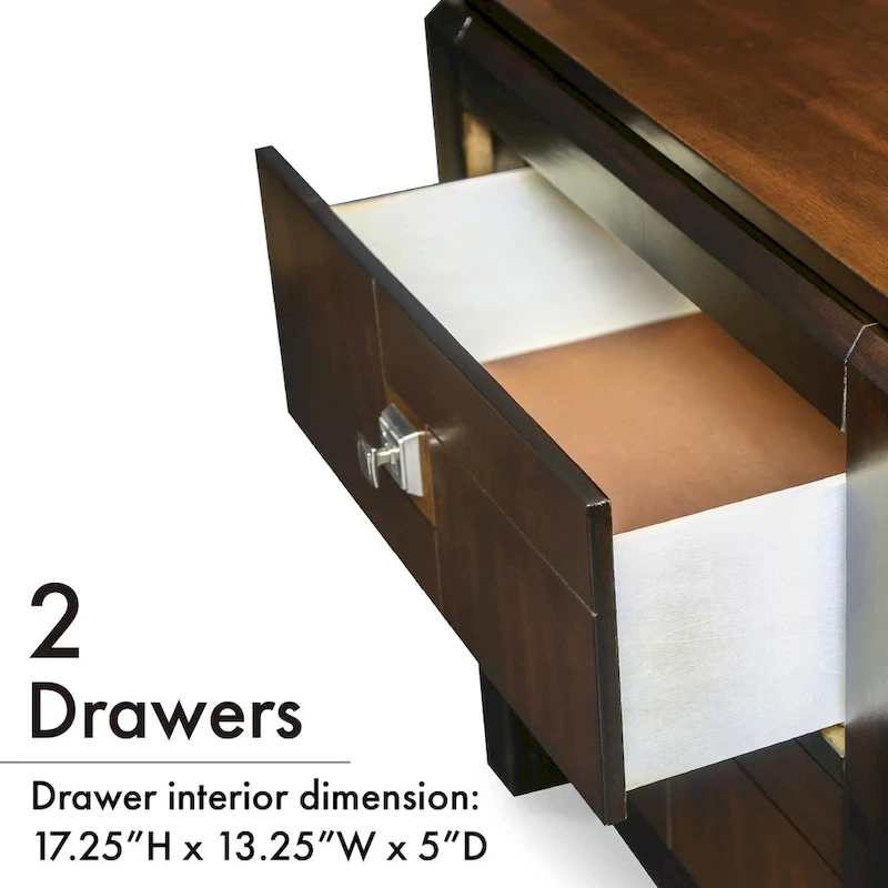 Jupa Transitional Walnut Wood 2-Piece Panel Bedroom Set by Furniture of America