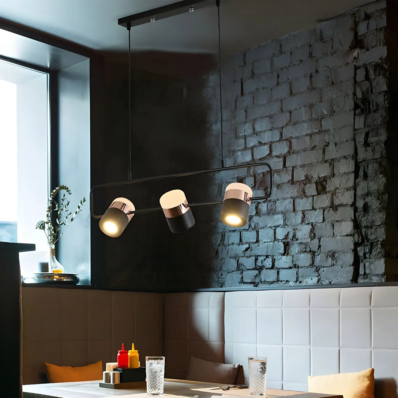 Kitchen Modern Black Cylinder Pendant Light