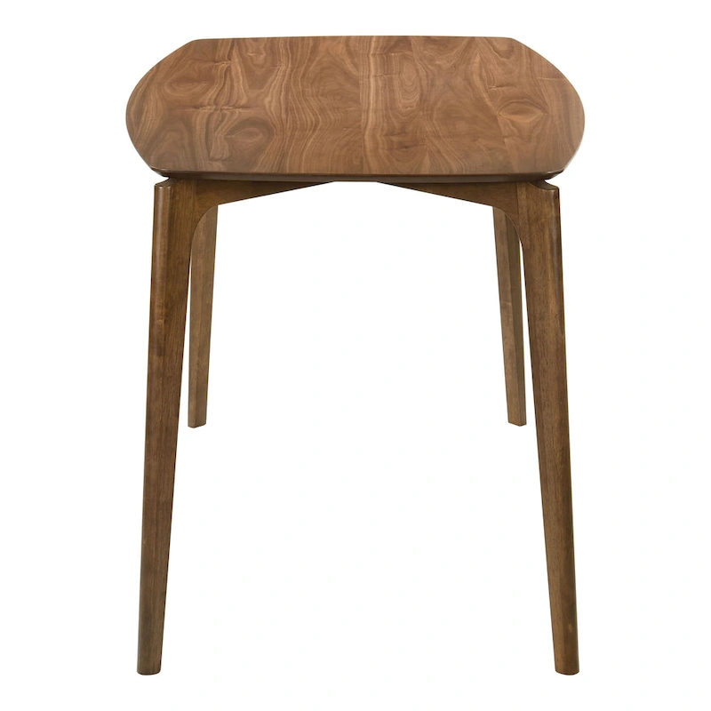 Furniture of America Shaw Mid-century 5-Piece Walnut Wood Counter Height Table Set with 4 Chairs