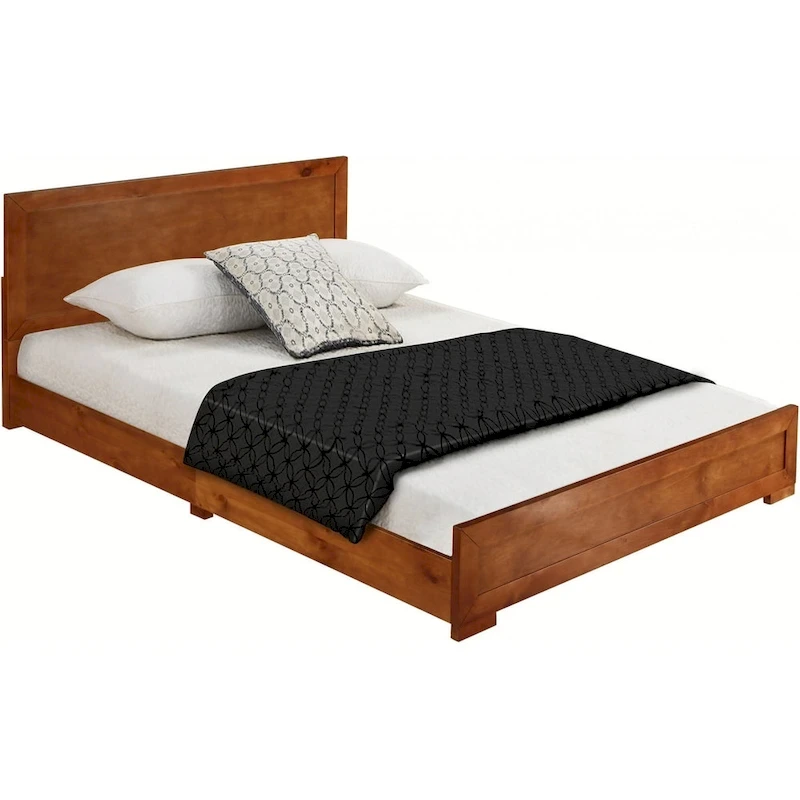 HomeRoots Brown Wood King Bed Frame
