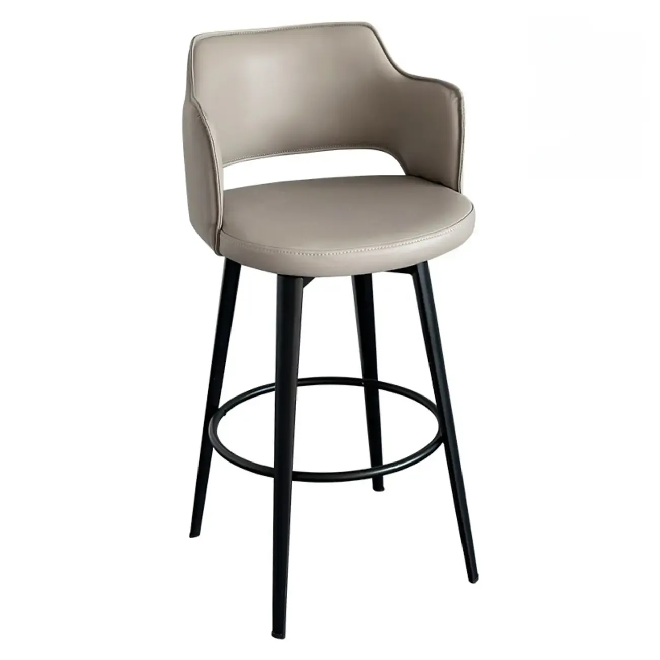 Mid-Century Modern Upholstered Bucket Seat Swivel Bar Stools