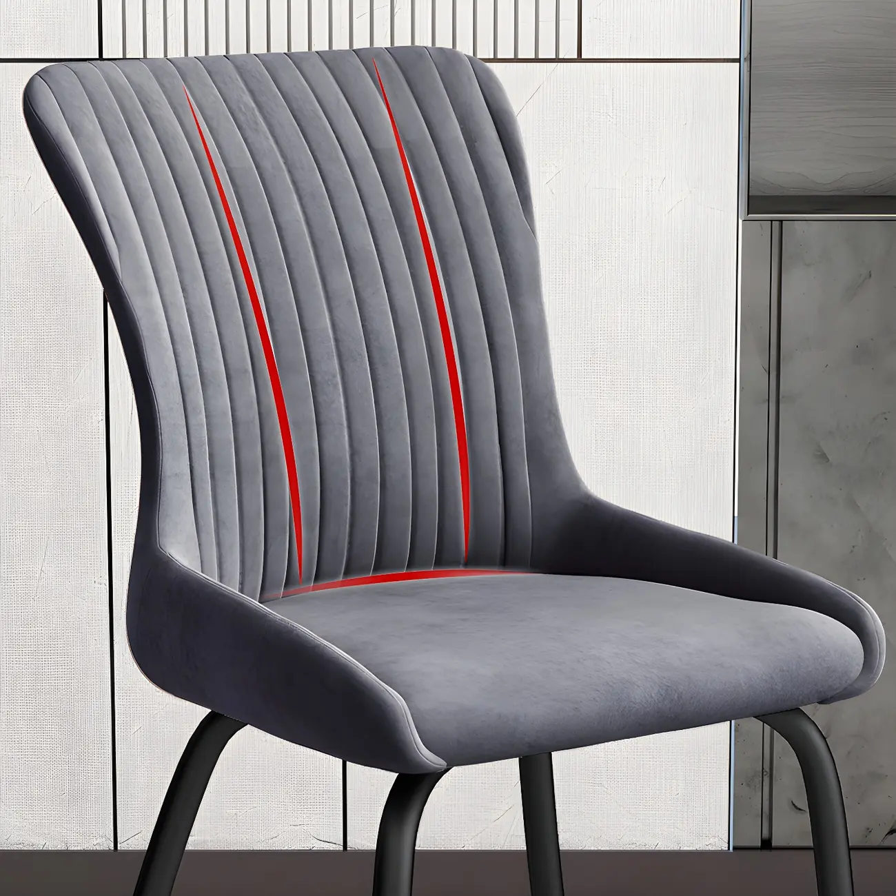 Industrial Dark Gray Armless Kitchen Dining Chairs