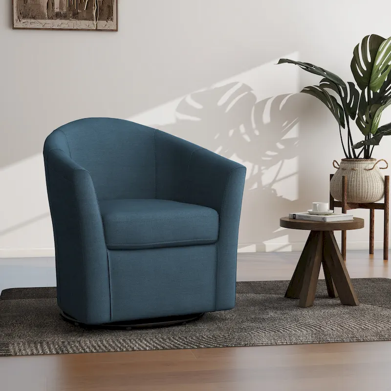 Swivel Accent Chair with Metal Base - 30.7W x 29.9H x 27.5D