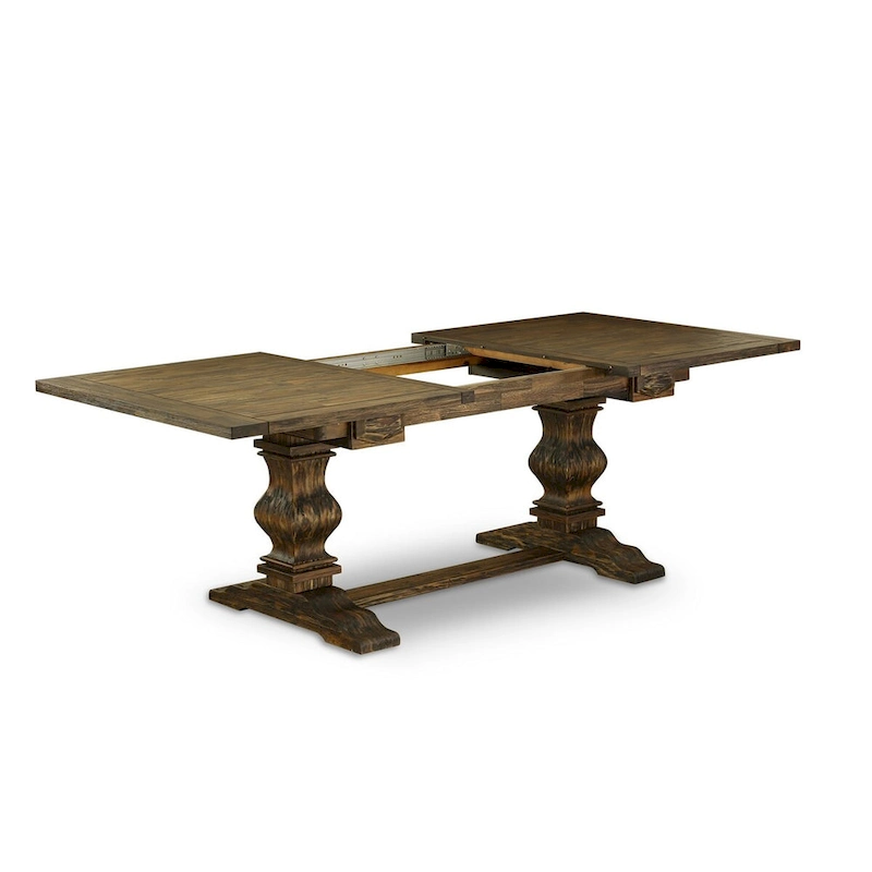 East West Furniture 11 Piece Kitchen Table Set- a Dining Table and 10 Linen Fabric Parson Chairs(Finish Options)