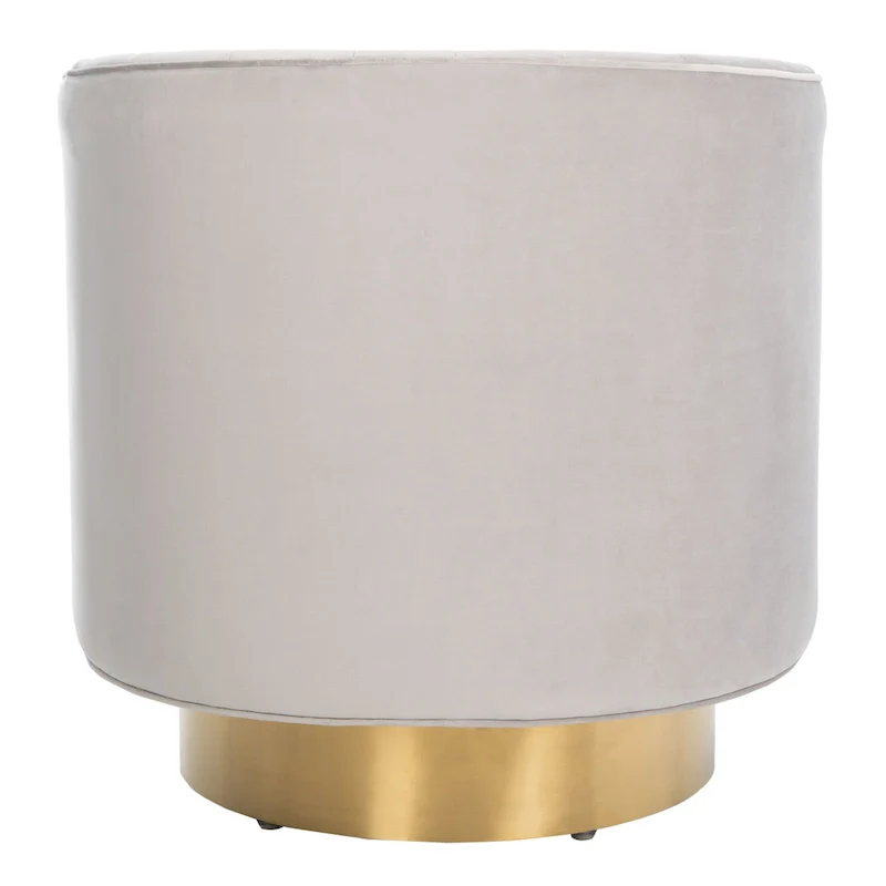 SAFAVIEH Couture Matejka Swivel Channel Tufted Barrel Chair - 28 W x 31 L x 30 H - 28Wx31Dx30H