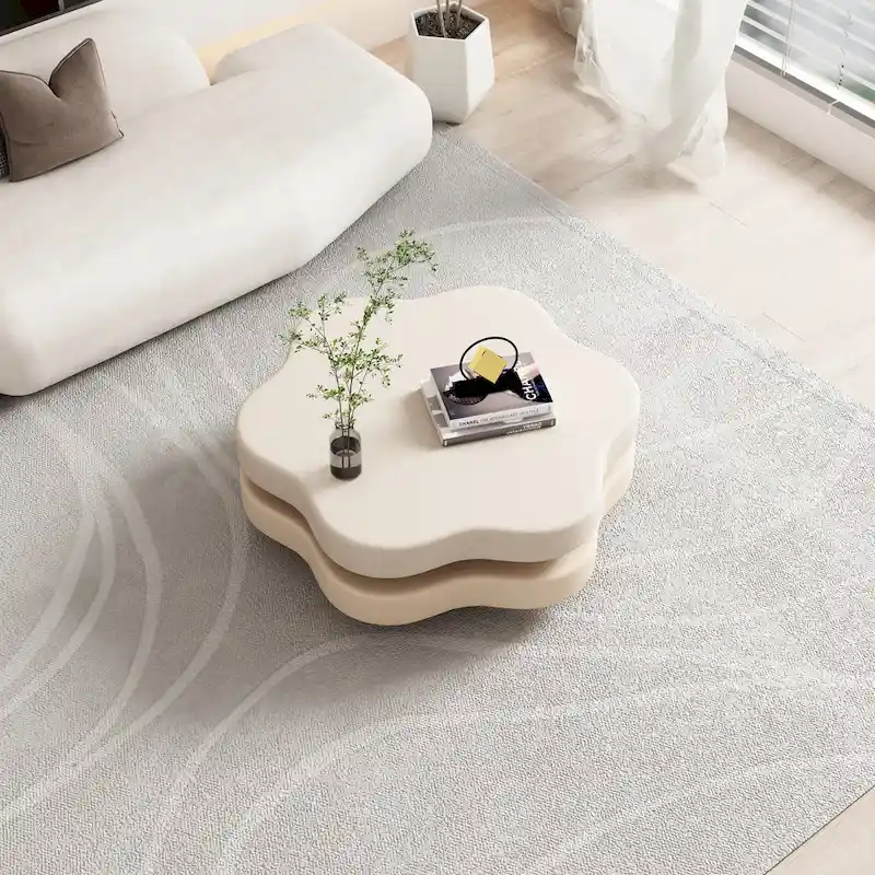 JASIWAY Modern Creative Cloud Rotating Coffee Table