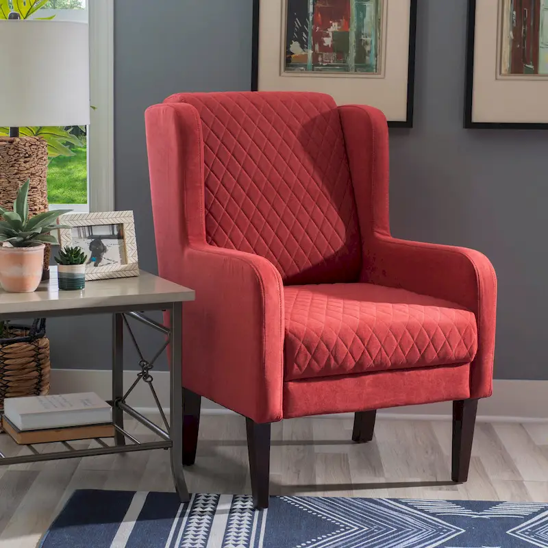 Hulin Velvet Upholstered High Wingback Accent Chair