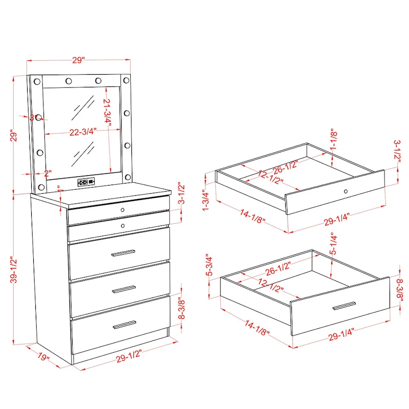 Mary Glam 5-Drawer Jewelry Armoire with Felt by Furniture of America
