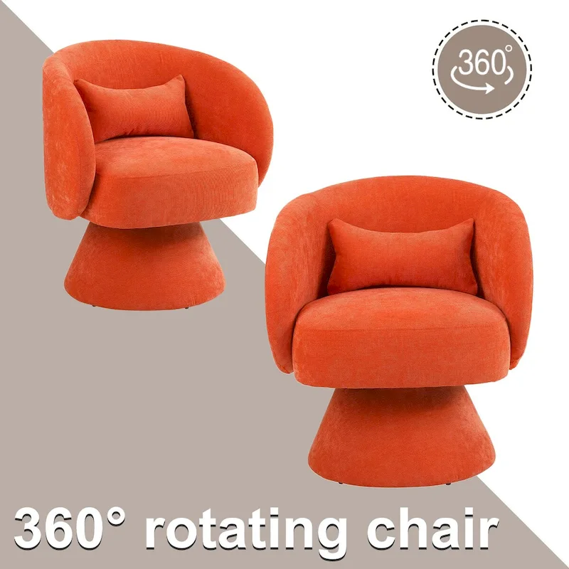 Upholstered Swivel Armchair (Set of 2)