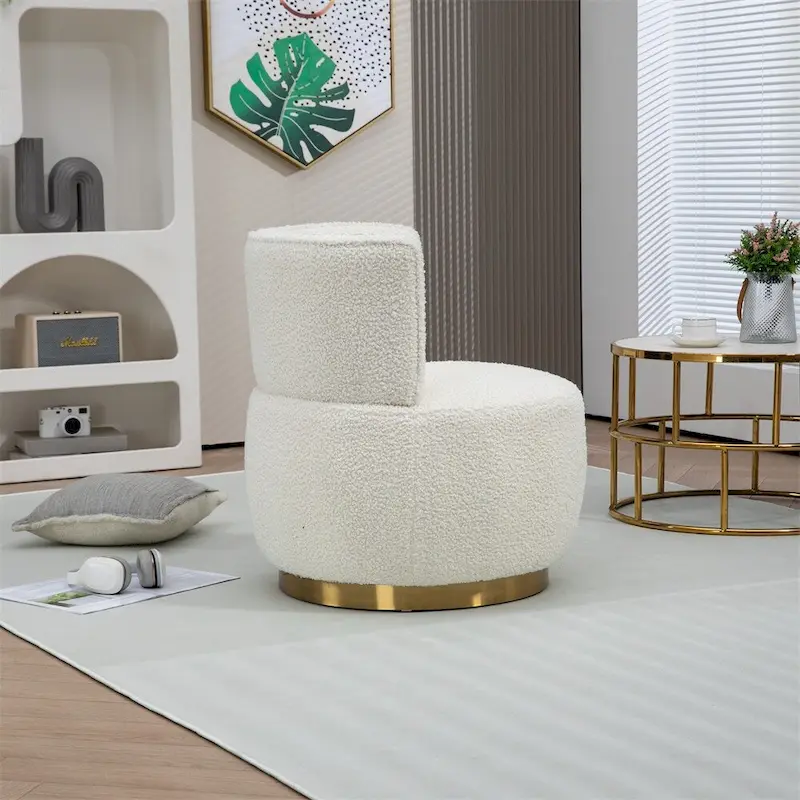 360 Degree Swivel Cuddle Barrel Accent Chairs with Wide Upholstered