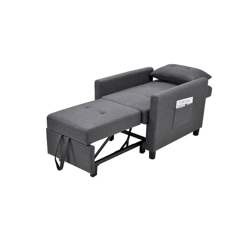 Single Sofa Bed with Pullout Sleeper with 1pc Lumbar pillow