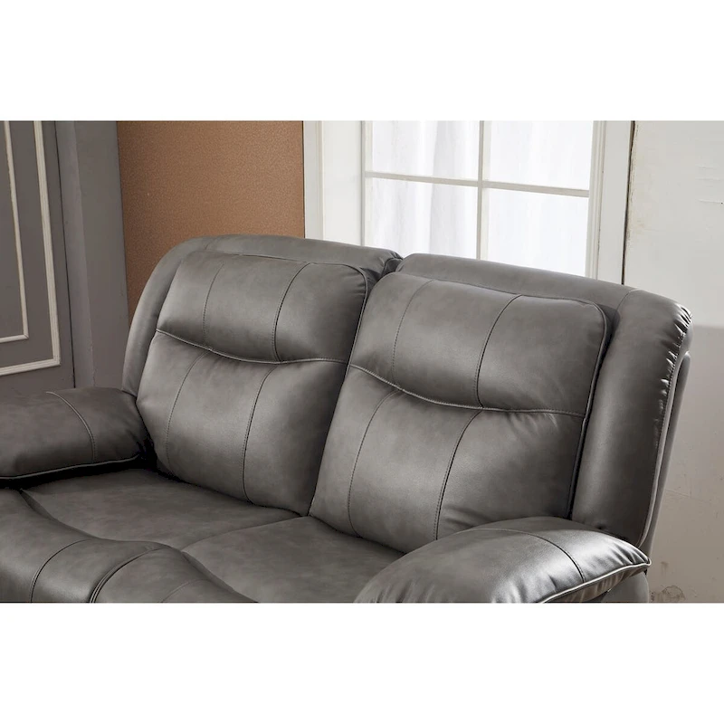 Betsy Furniture Bonded Leather Manual Rclining 2-seat Loveseat 8006