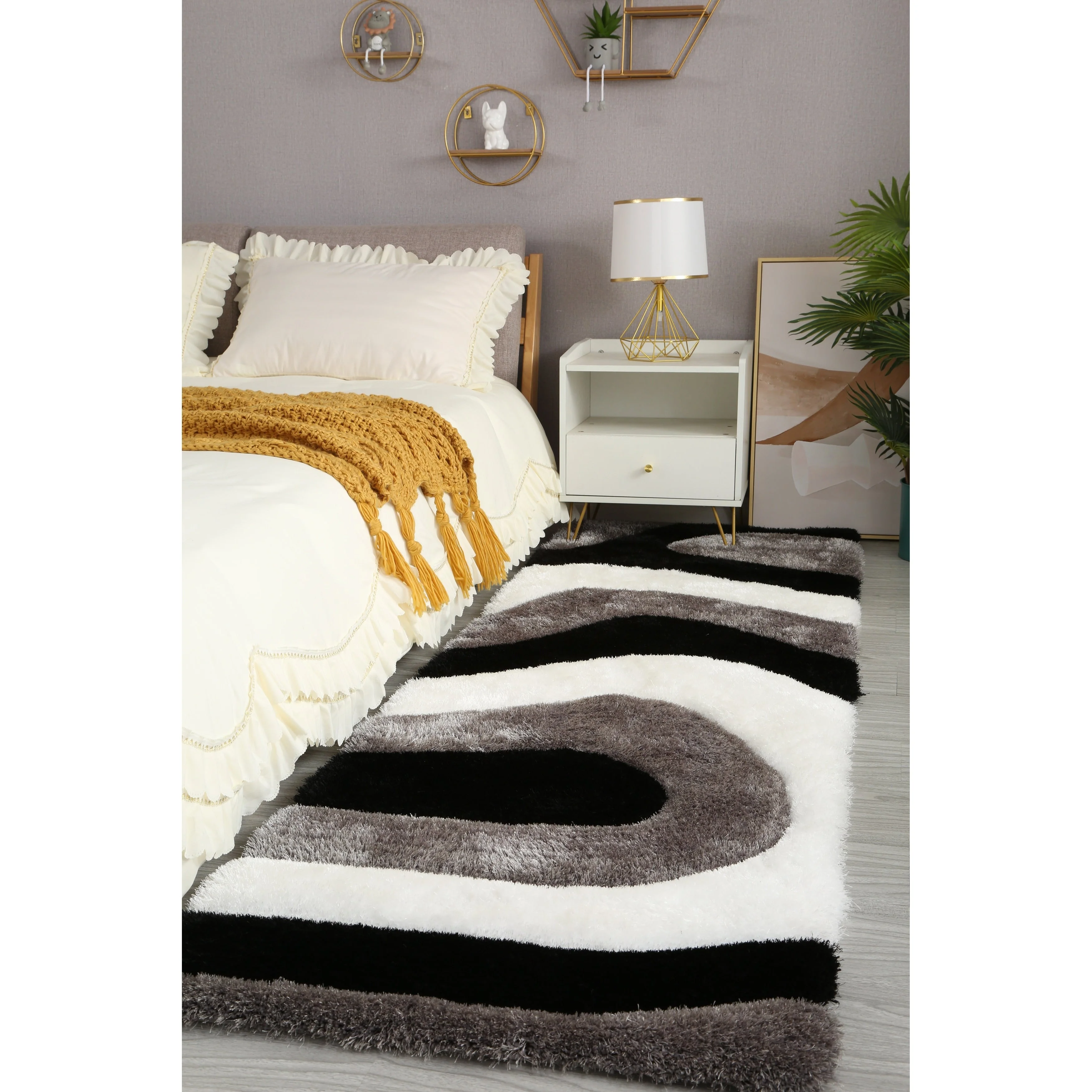 Mateos Shag Abstract Designed Area Rug