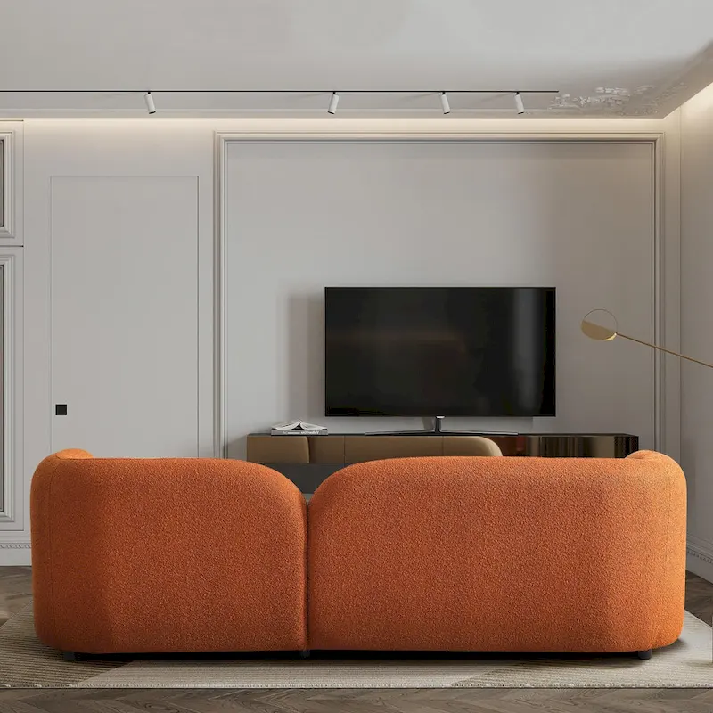 Milet Luxury Modern Boucle Fabric Curved Arm Sofa