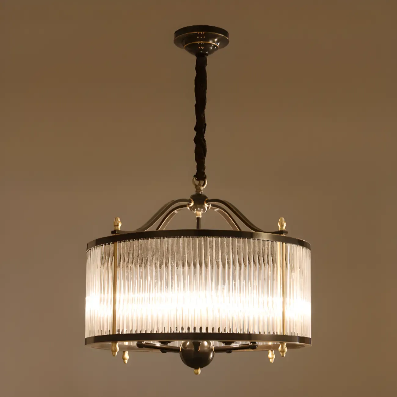 Modern 3-Light Crystal Round Chandelier with Flexible Height