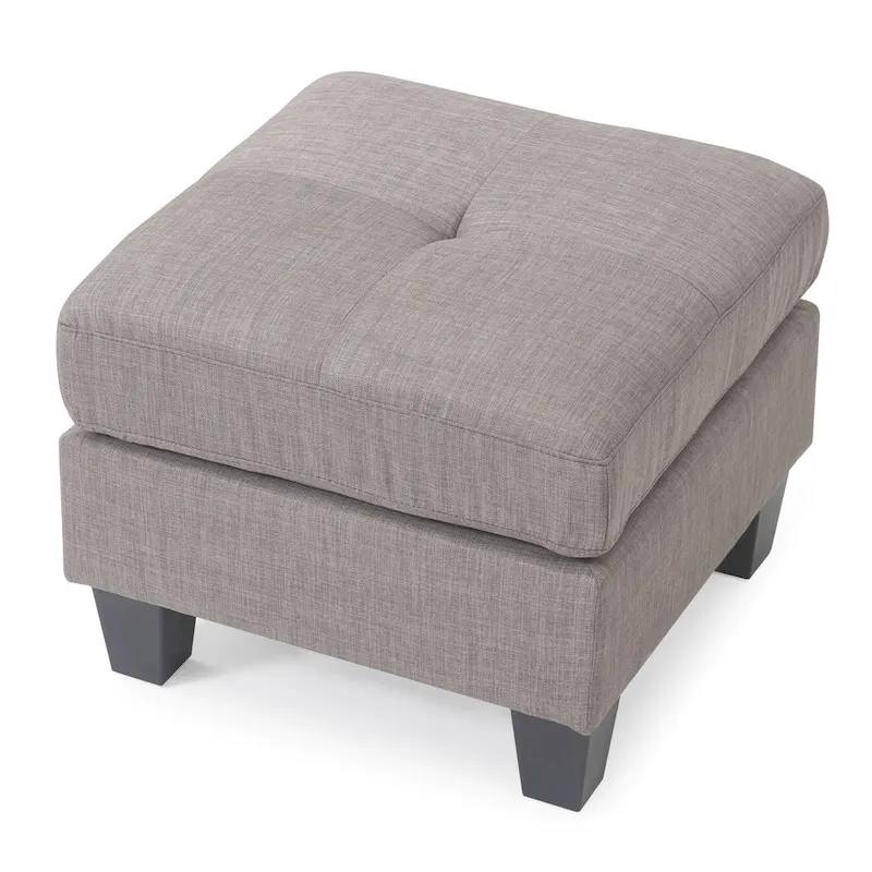 Twill Tufted Ottoman
