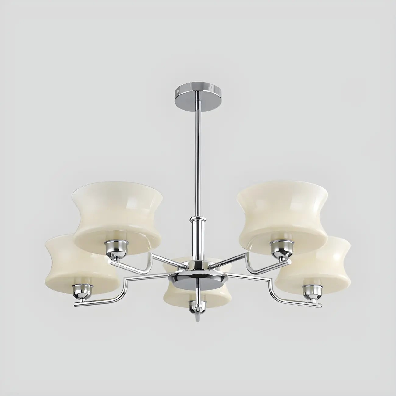 Modern Elegant 3-5 Lights Beige Glass Large Chandelier