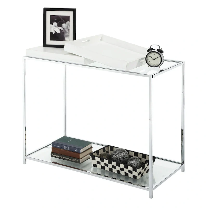 Convenience Concepts Palm Beach Console Table with Shelf and Removable Trays
