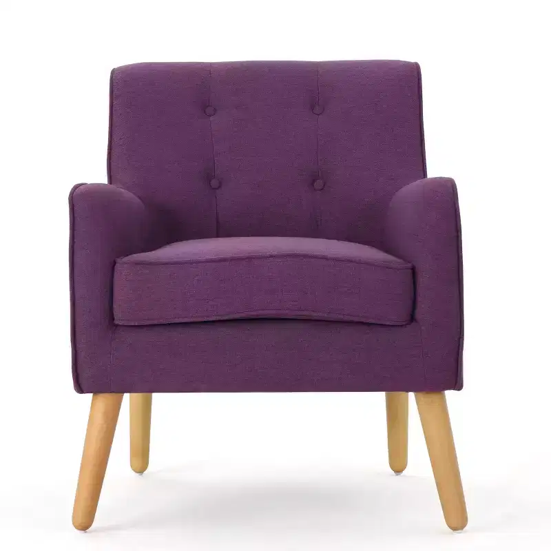 GDFStudio Merel Mid-Century Modern Fabric Tufted Accent Chair