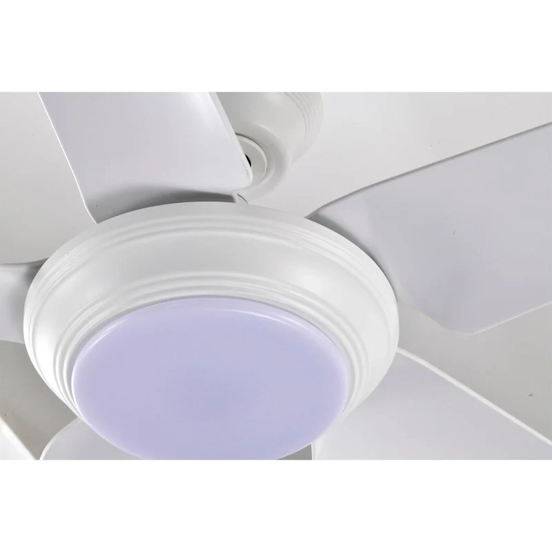 Aisling Modern White Lighted Ceilng Fan 5-Blades LED Remote Control