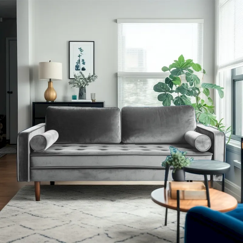 Lando 70 Velvet Square Arm Sofa