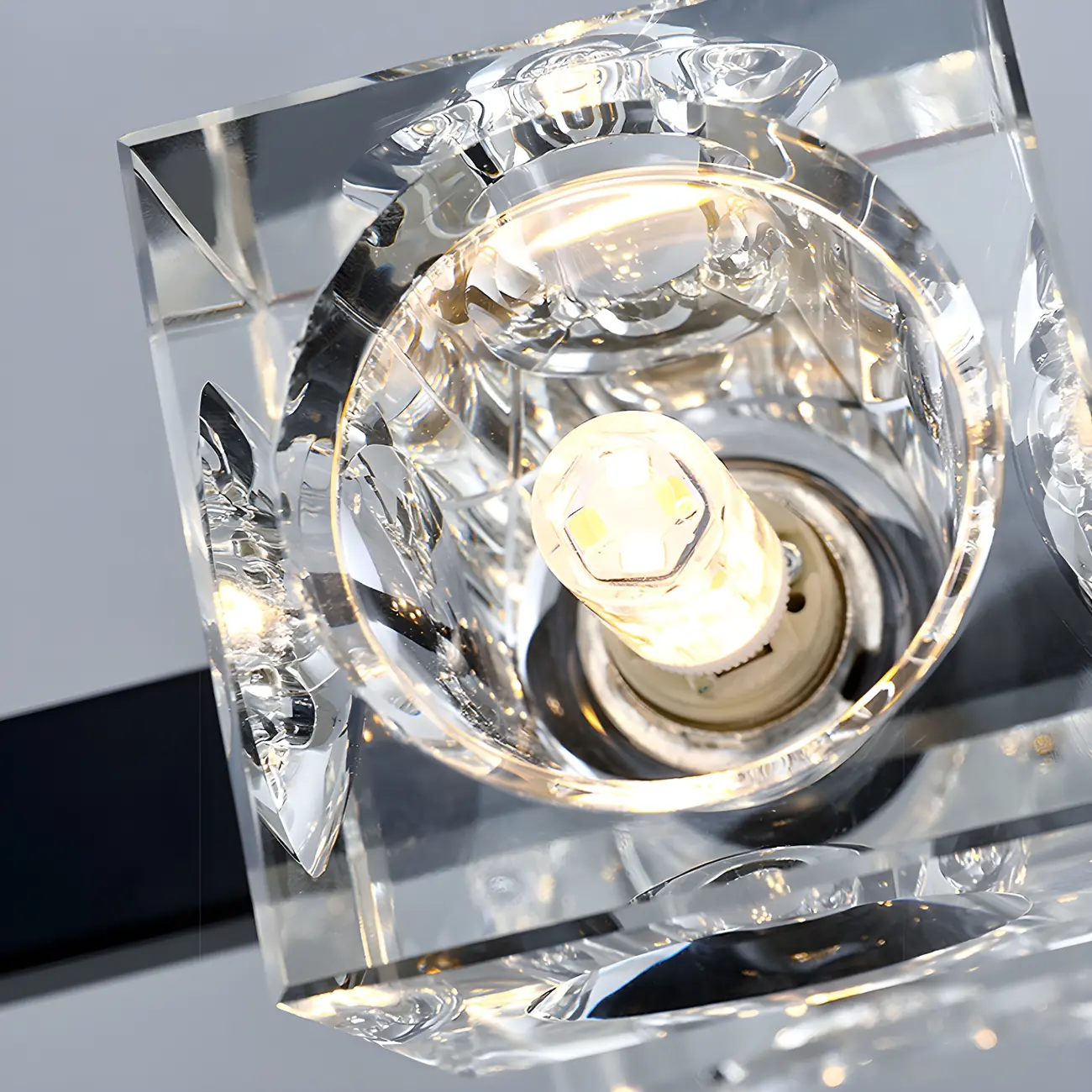 Adjustable Gold/Black Rectangle Crystal Island Chandelier