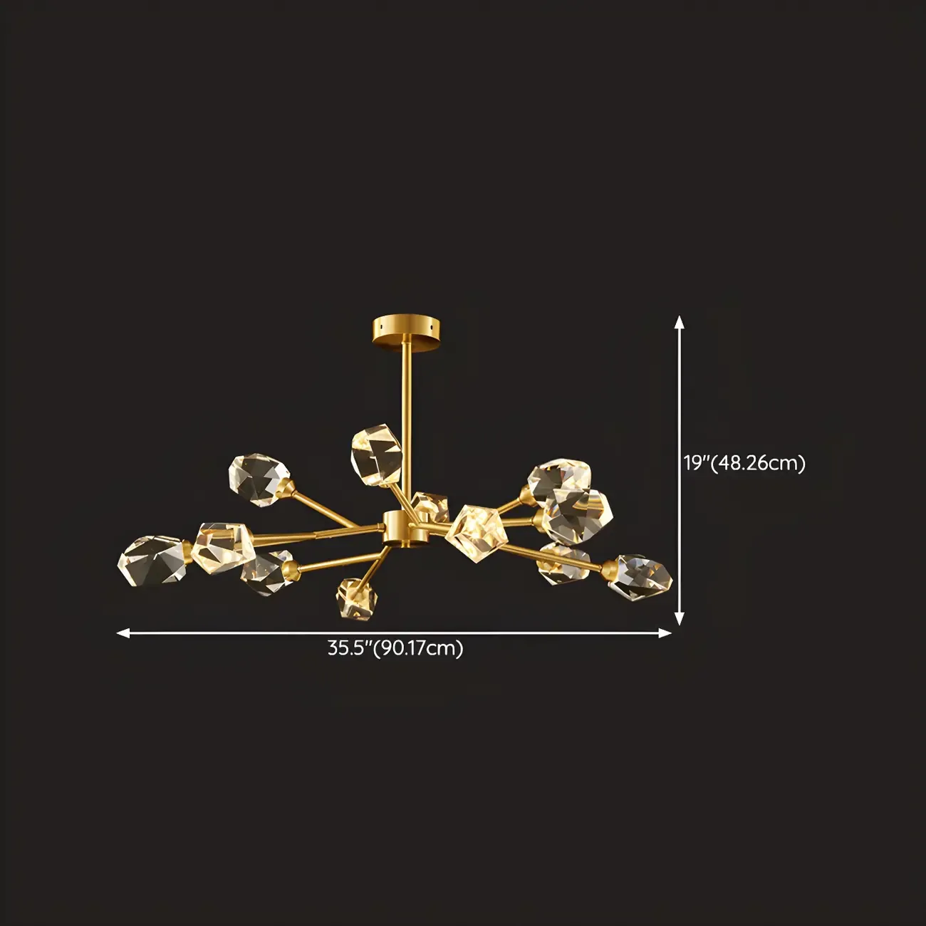 Modern Gold Sputnik Chandelier Crystal Shade