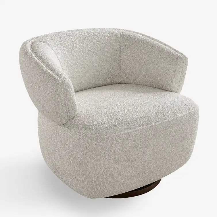 Fully Assembled Upholstered Swivel Barrel Chair