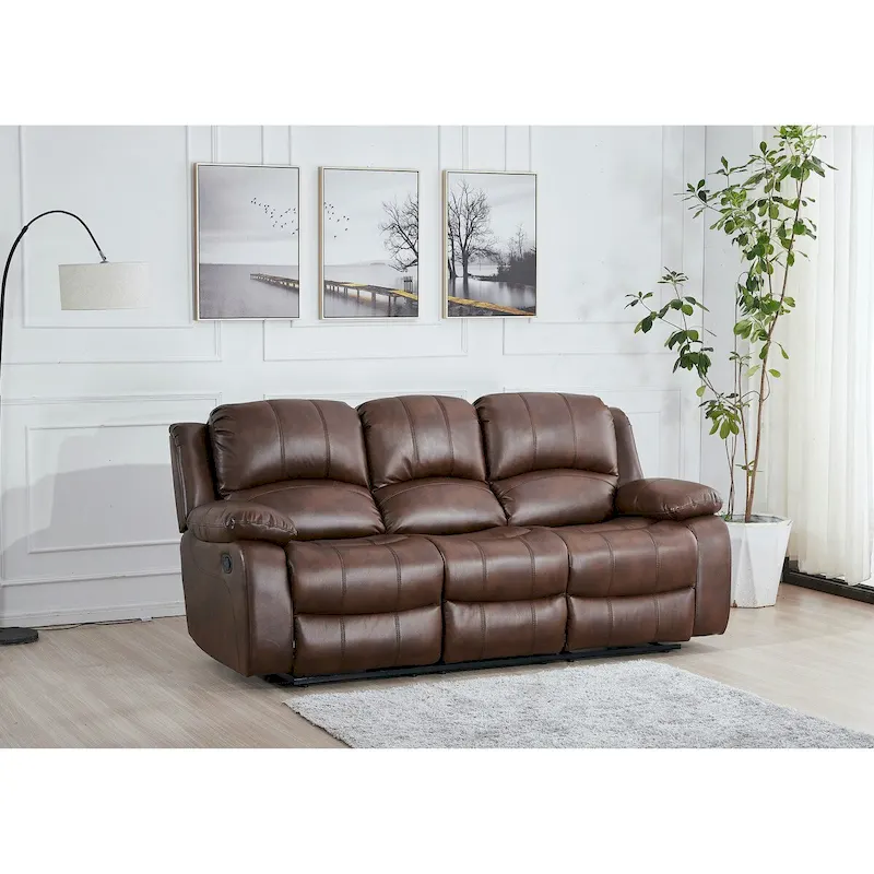 Betsy Furniture 2 Piece Bonded Leather Reclining Living Room Set, Sofa and Loveseat